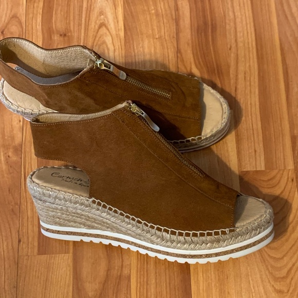 Carmen Saiz Women Brown Wedge Open Toe Espadrilles Sandals Size 40 EU/9.5 US - Picture 3 of 5